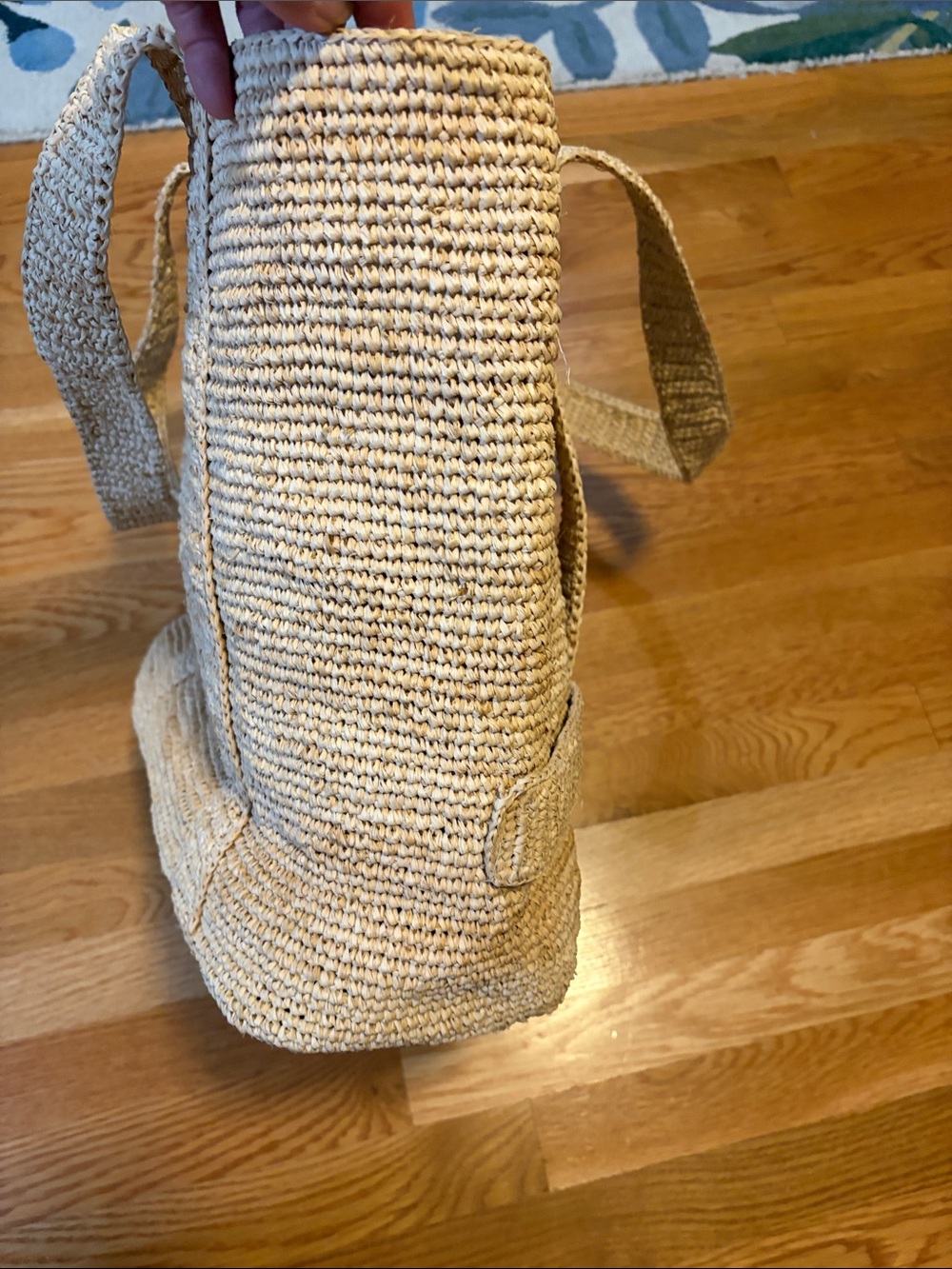 Anthropologie x Hat Attack Raffia Traveler Bag FLAWED NWT - Picture 10 of 13